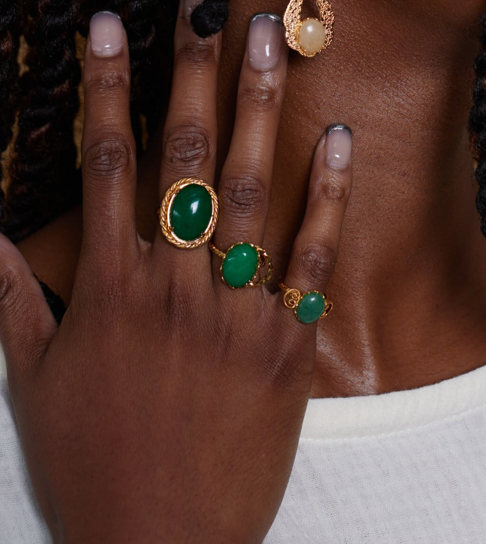 Crescent Gem Ring image 7