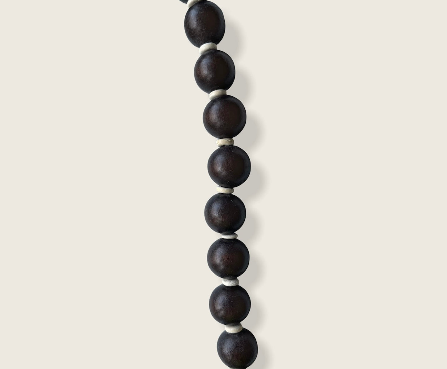 Double Beaded Necklace - Dark Brown & White image 1