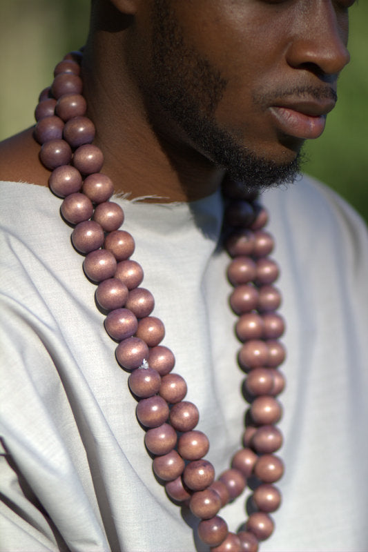 Mocha Brown Wooden Beaded Necklace image 0