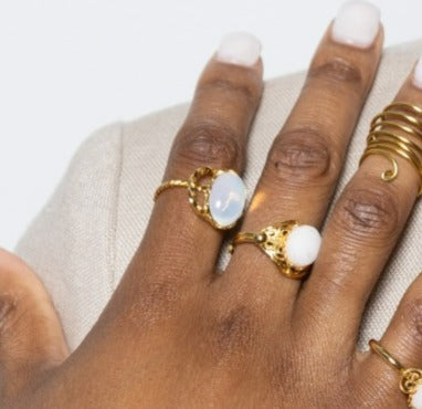 Crescent Gem Ring image 4