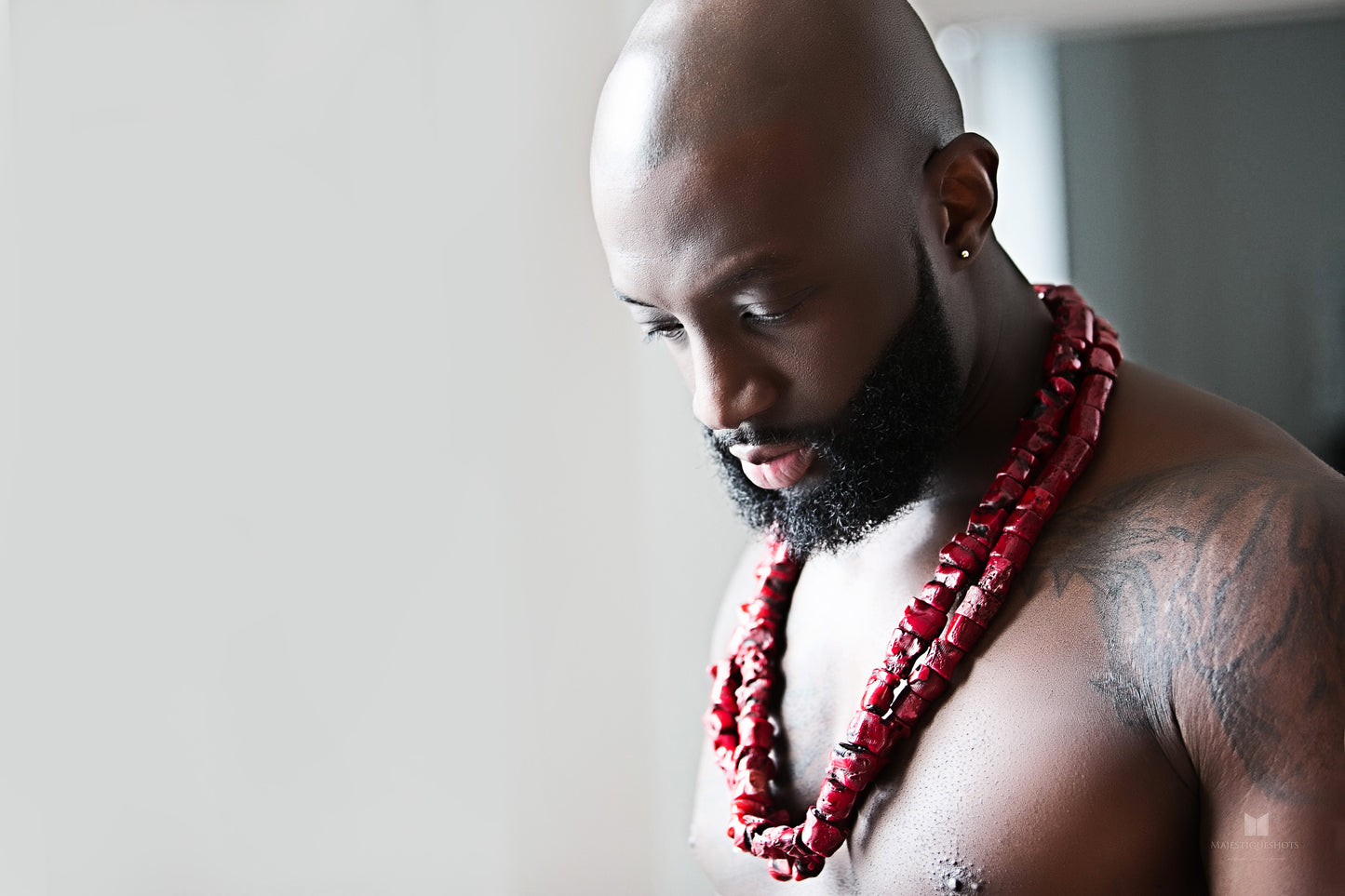 Red Coral Bead Necklace image 2