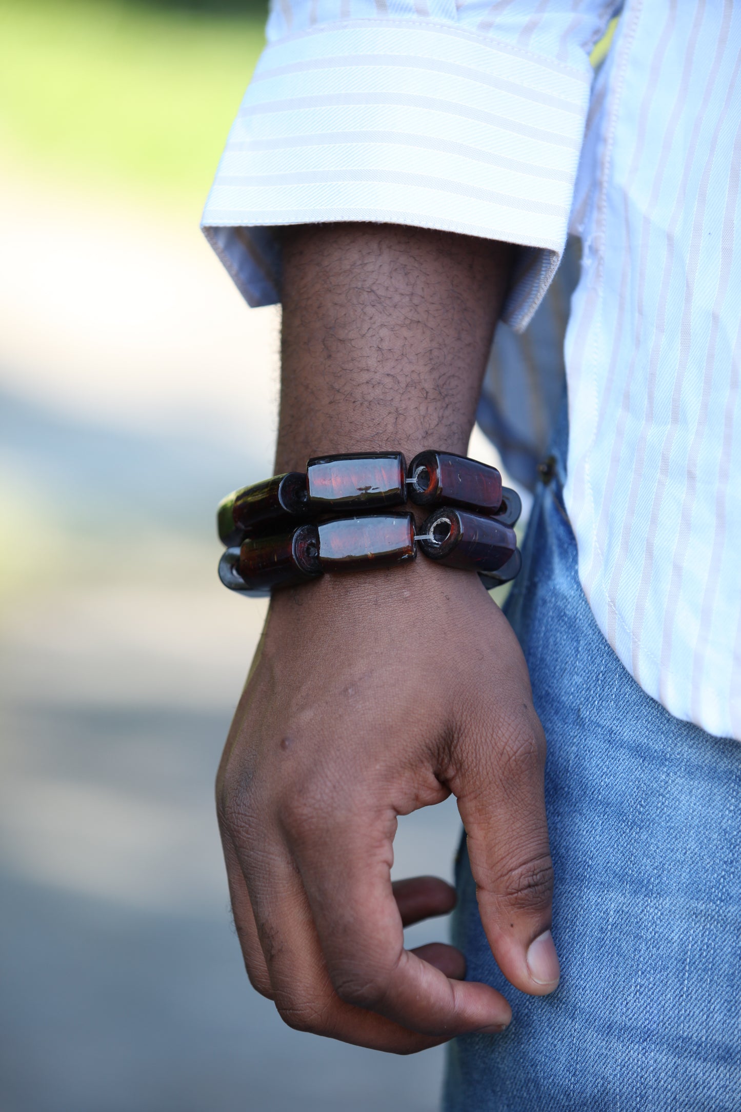 Ezege Beaded Bracelet - Dark Red image 1