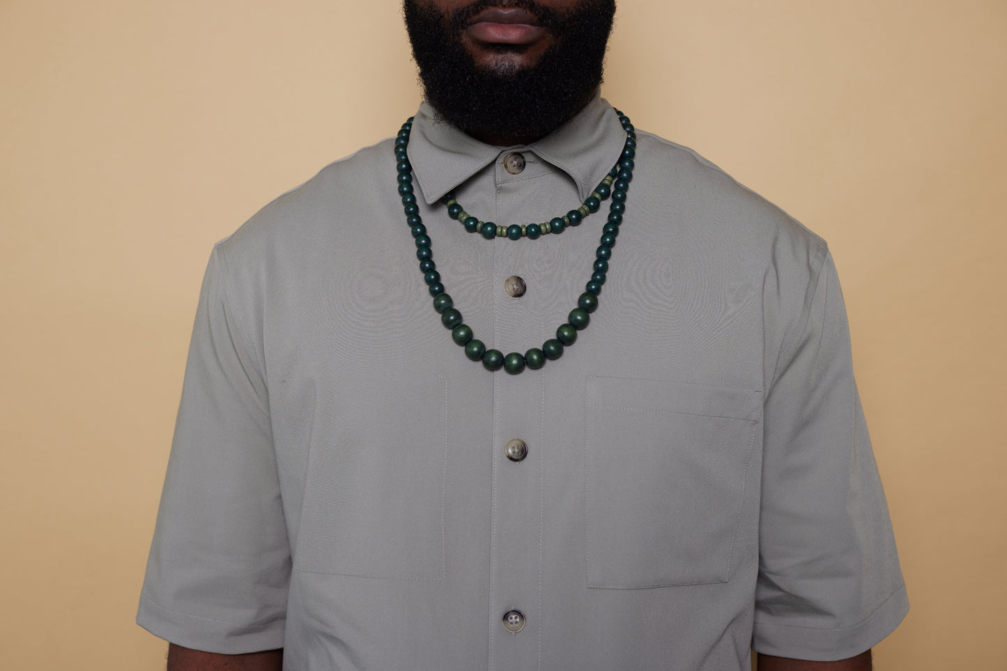 Forest Green Beaded Necklace image 1