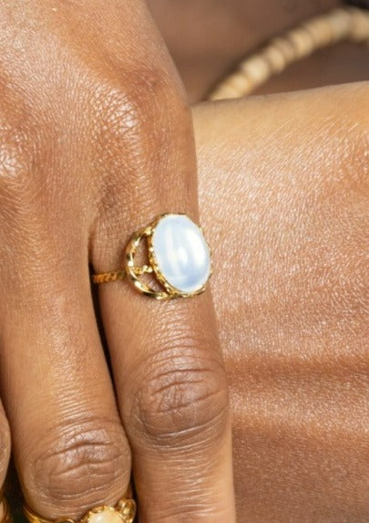 Crescent Gem Ring image 0