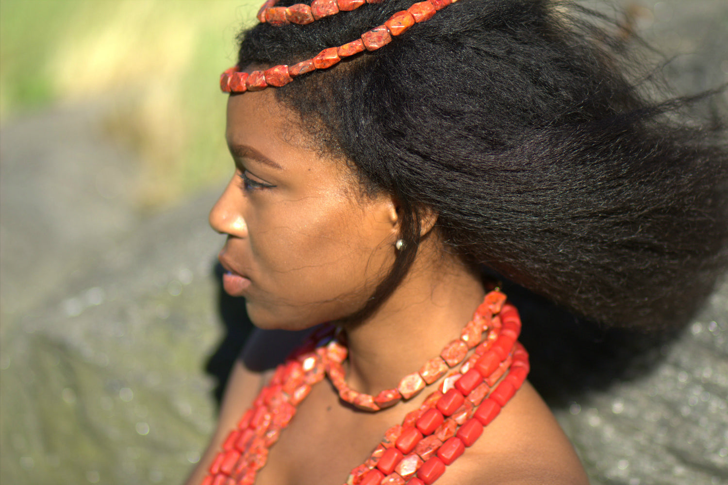 Single Coral Choker image 0