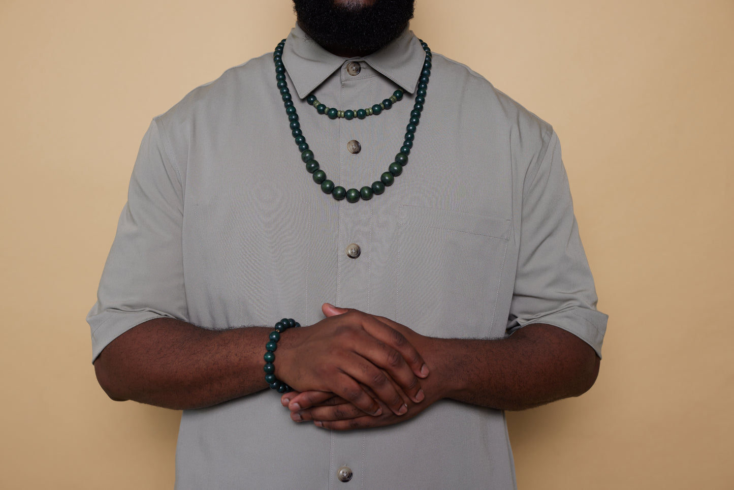 Hunter Green Beaded Choker image 4