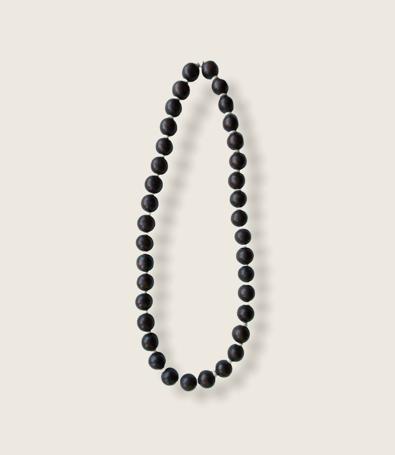 Double Beaded Necklace - Dark Brown & White image 0