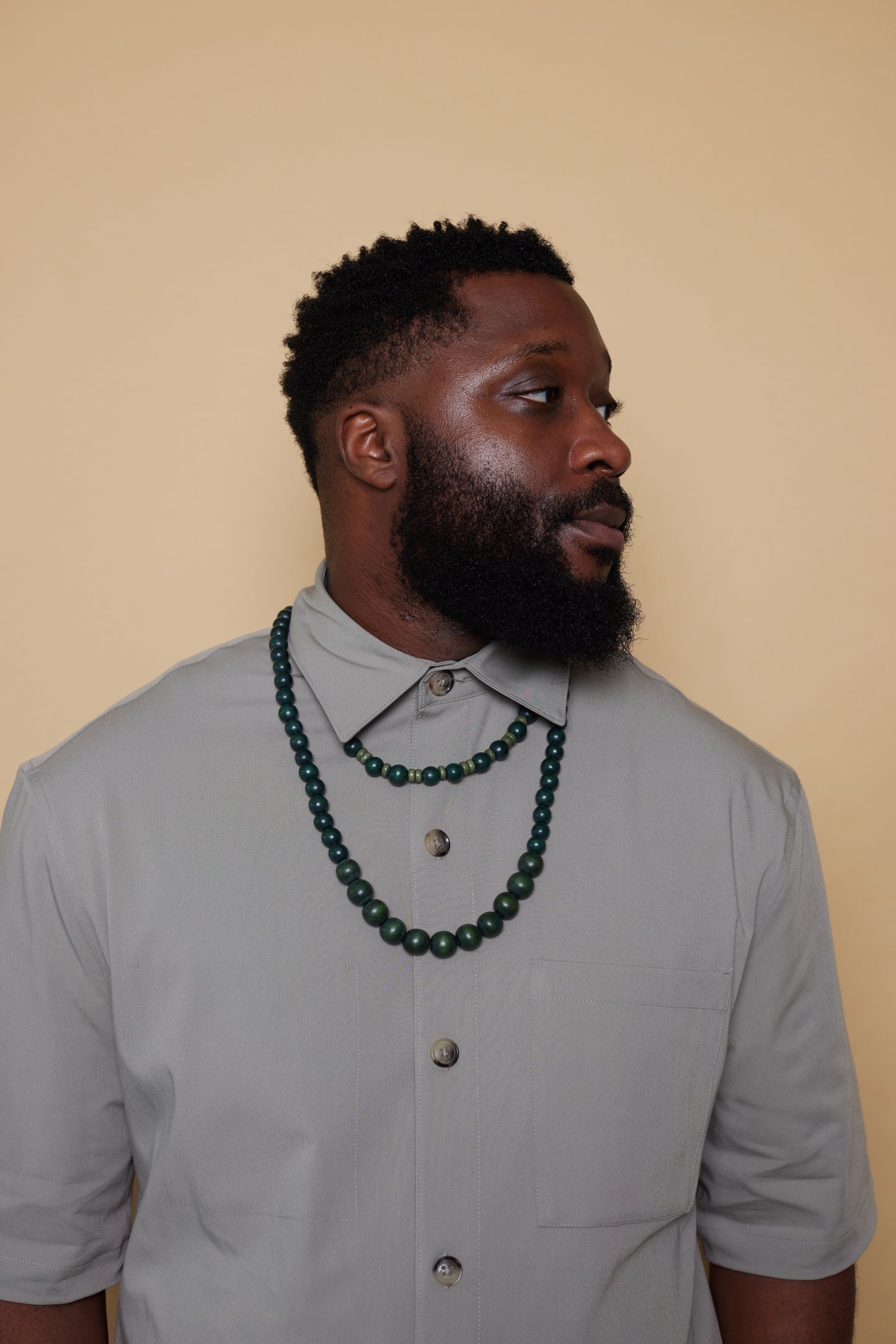 Forest Green Beaded Necklace image 4