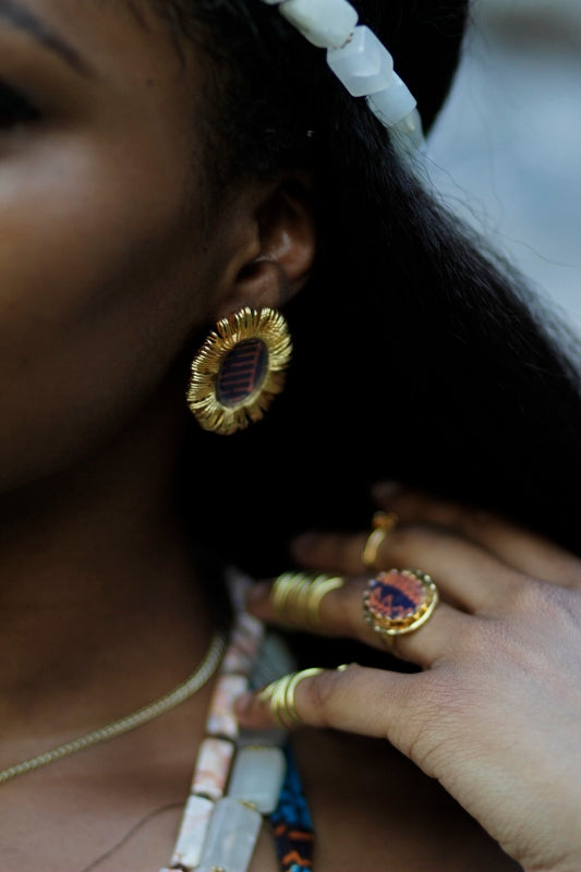 Slinky Ankara Stud Earrings image 1