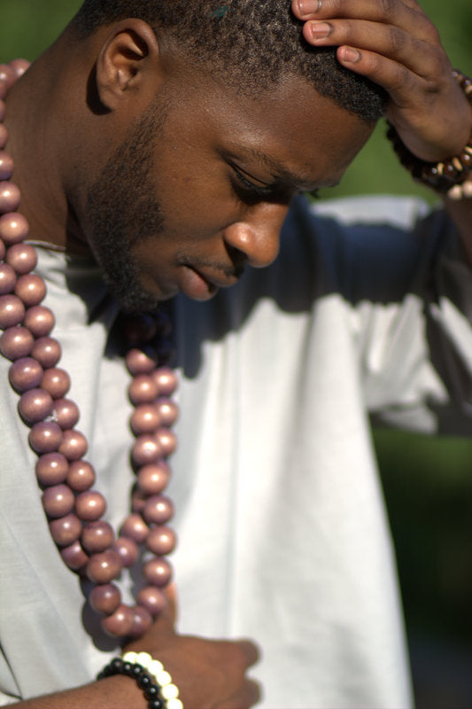 Mocha Brown Wooden Beaded Necklace image 1