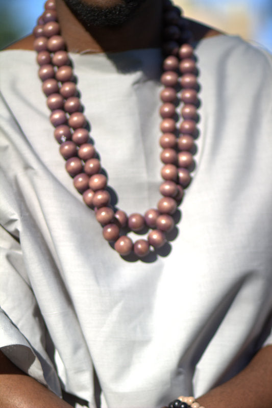 Mocha Brown Wooden Beaded Necklace image 3
