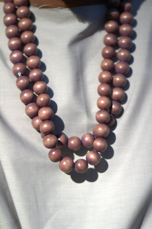 Mocha Brown Wooden Beaded Necklace image 5