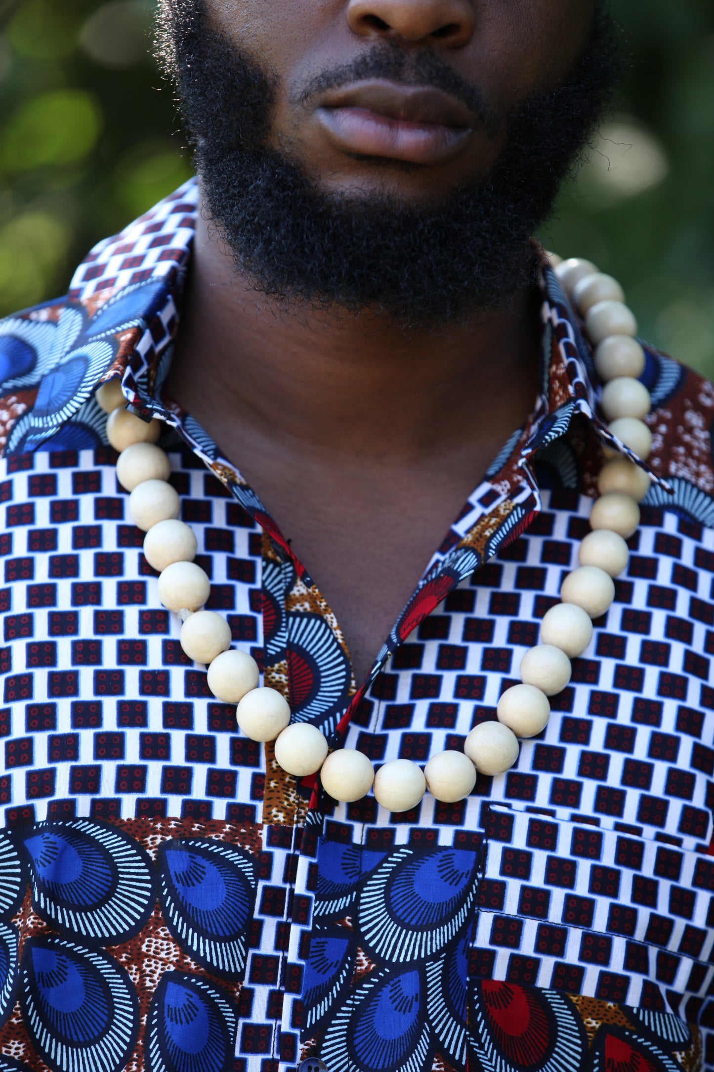 Ivory Wood Beaded Necklace image 0