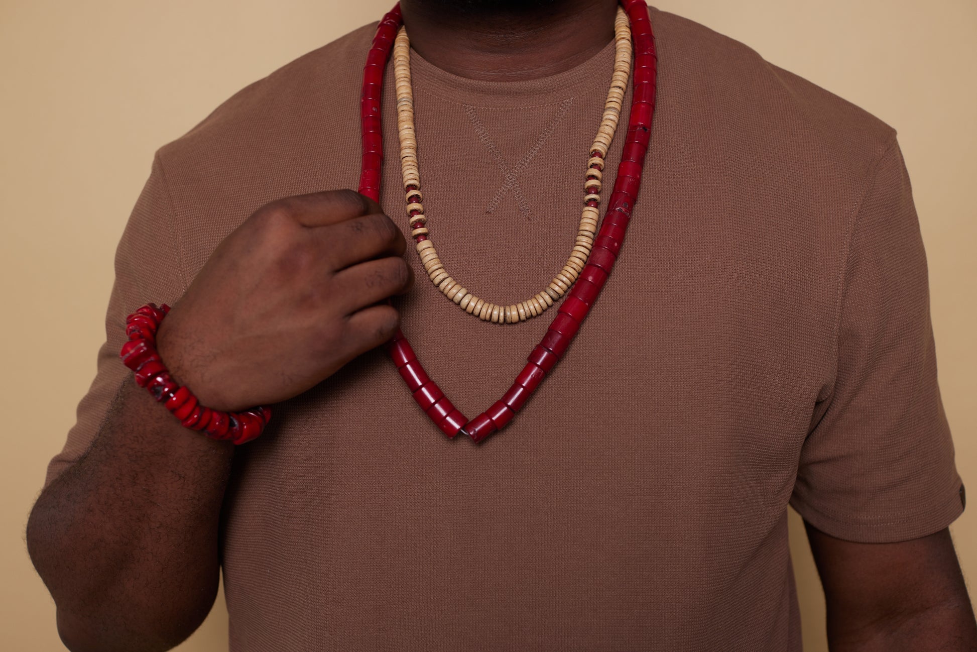 Kola Red Beaded Necklace image 5