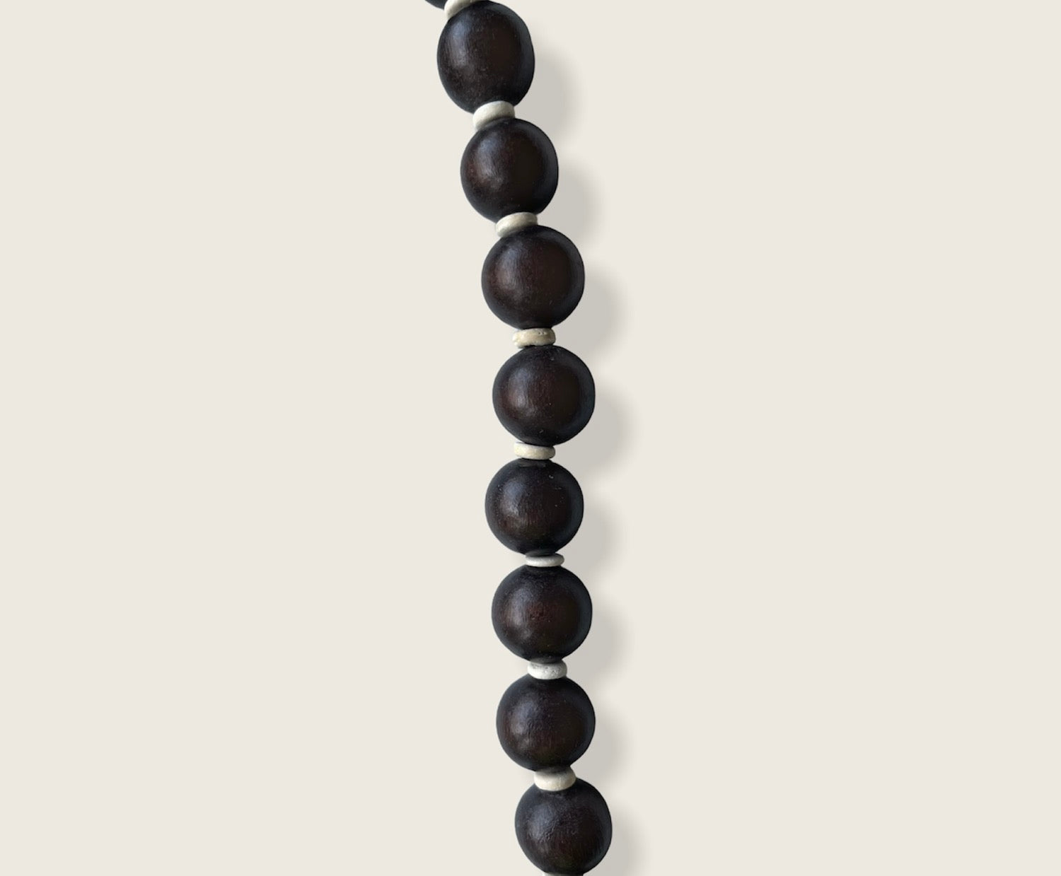 Double Beaded Necklace - Dark Brown & White image 1