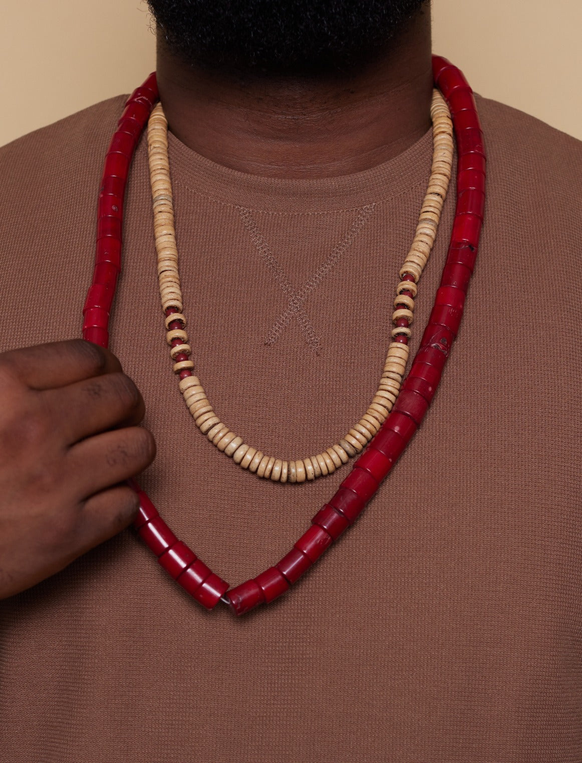 Kola Red Beaded Necklace image 2