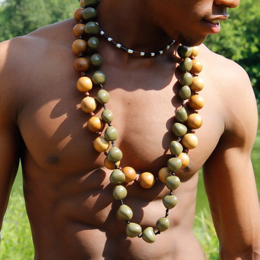 Olive Green Ribbon Necklace image 0