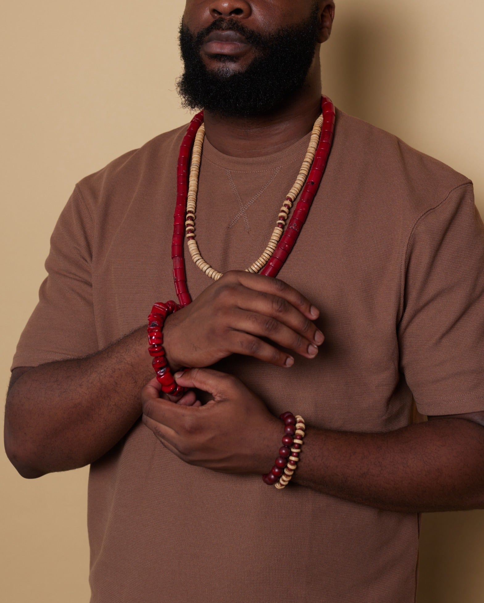 Kola Red Beaded Necklace image 6