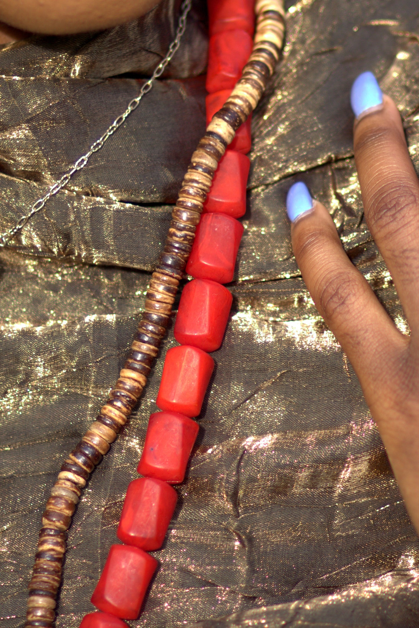 Single Matte Red Tube Necklace image 3