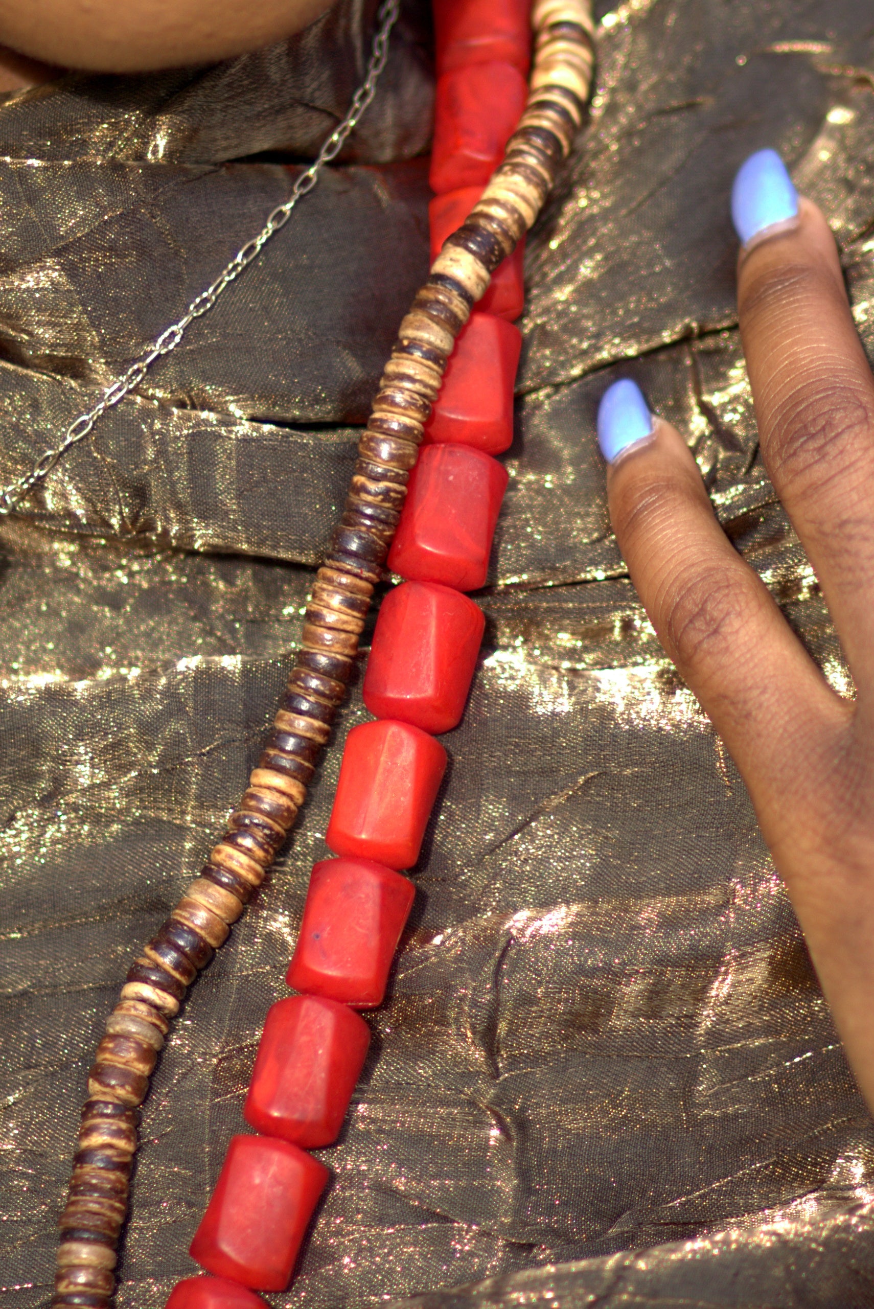 Single Matte Red Tube Necklace image 3
