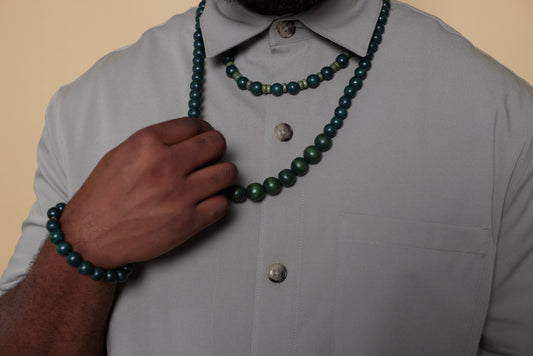 Forest Green Beaded Necklace image 0