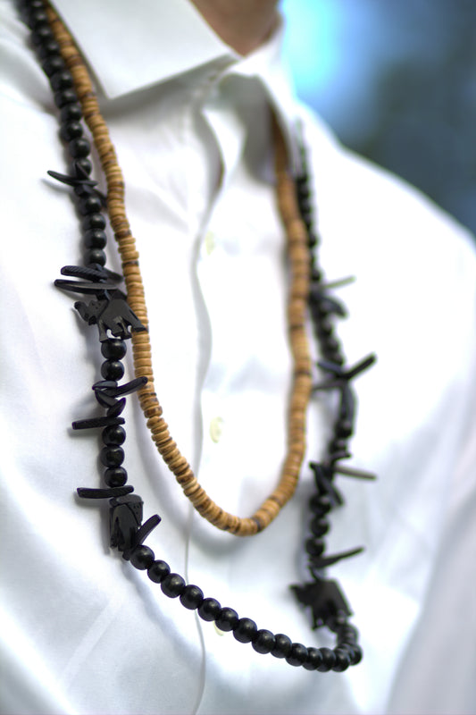 Black Elephant Bead Necklace image 0
