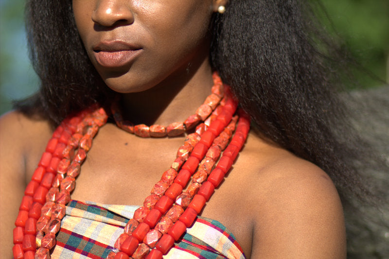 Single Matte Red Tube Necklace image 4