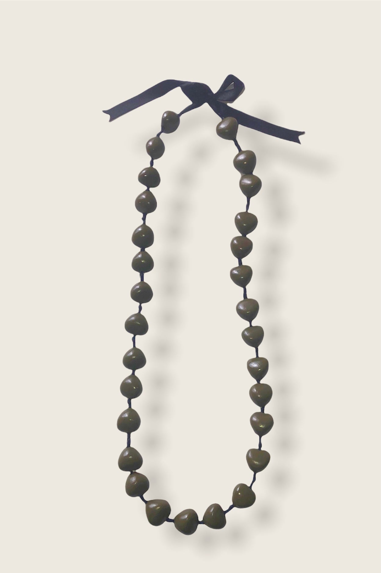 Olive Green Ribbon Necklace image 2