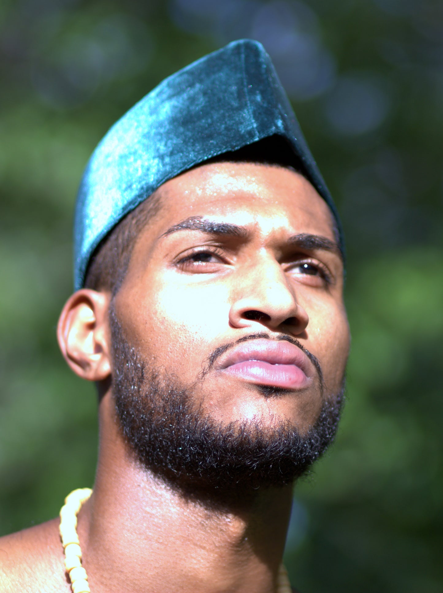 Velvet Cap in Royal Green image 0