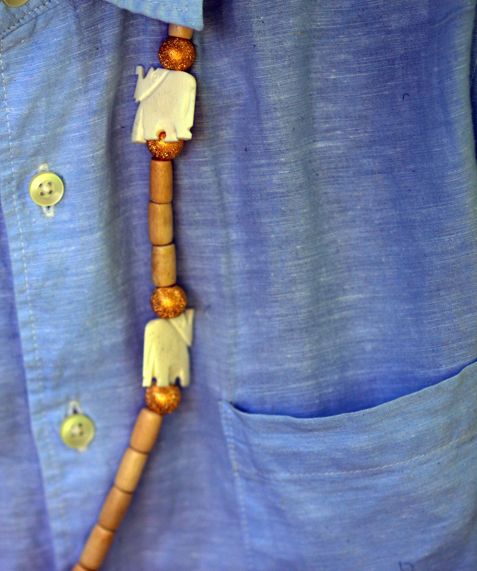 Gold Elephant Herd Necklace image 3