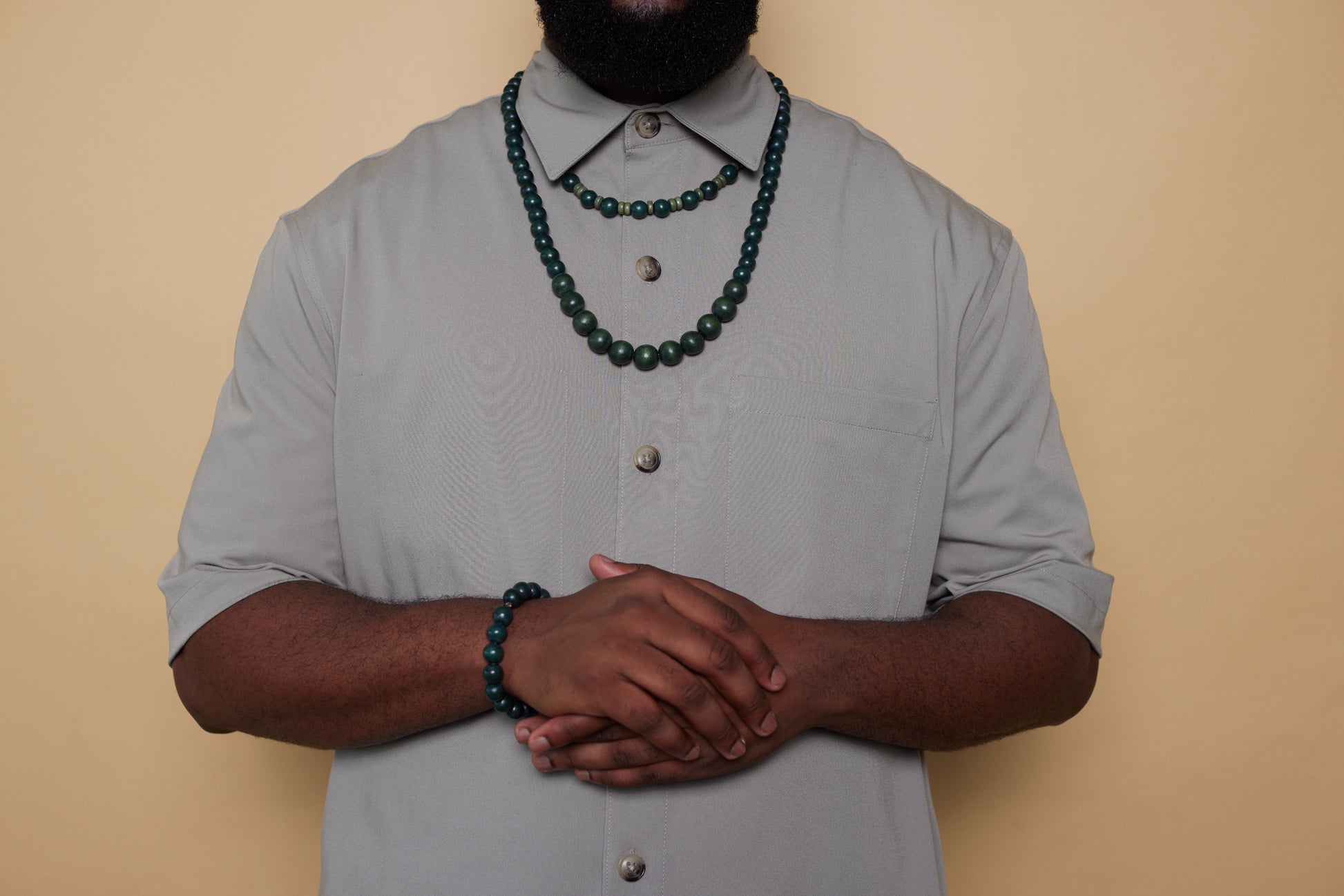 Hunter Green Beaded Choker image 4