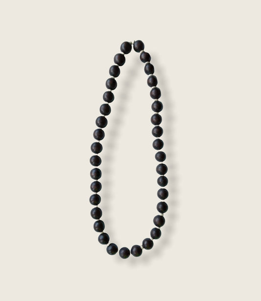 Double Beaded Necklace - Dark Brown & White image 0