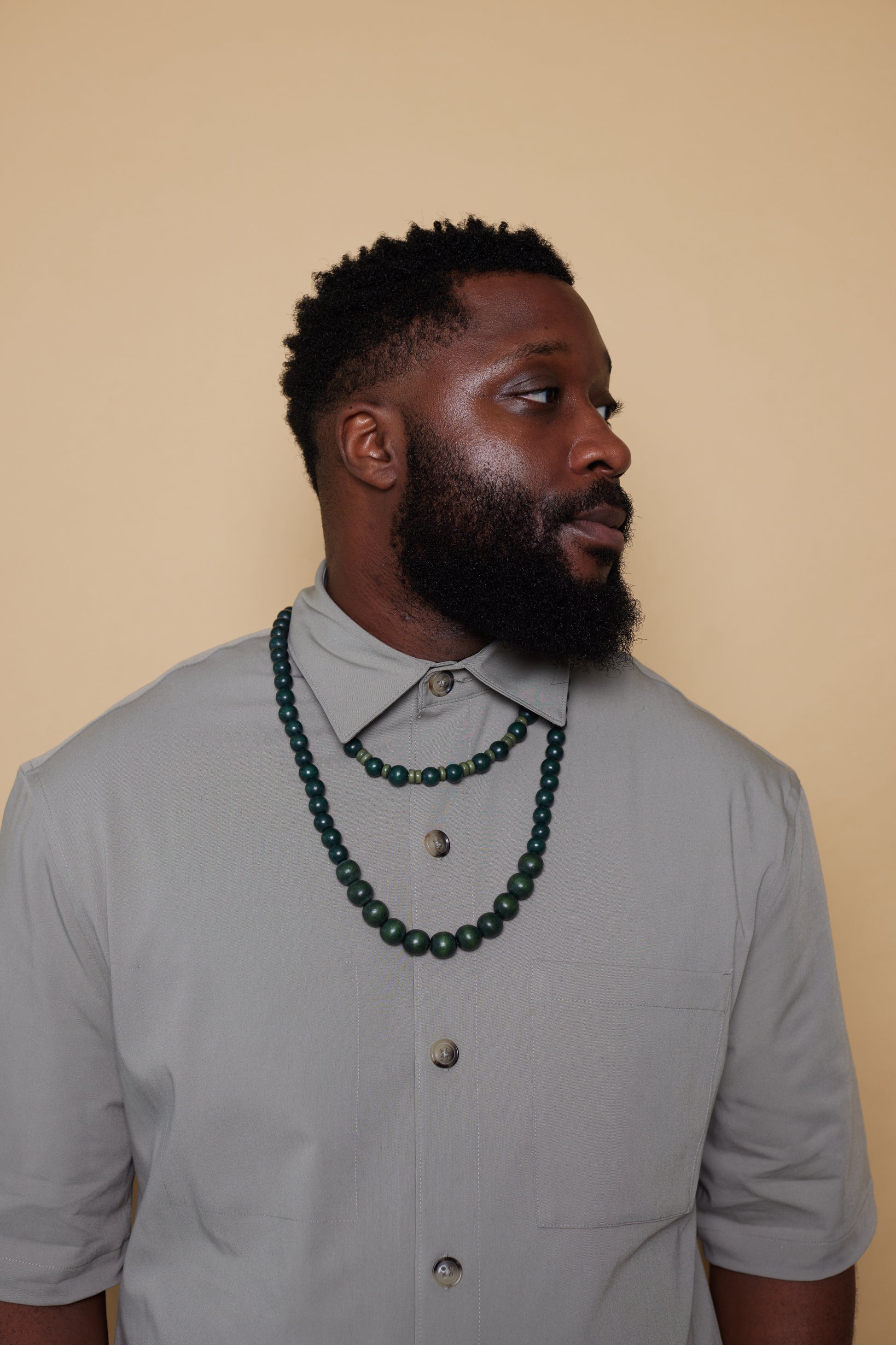 Forest Green Beaded Necklace image 4