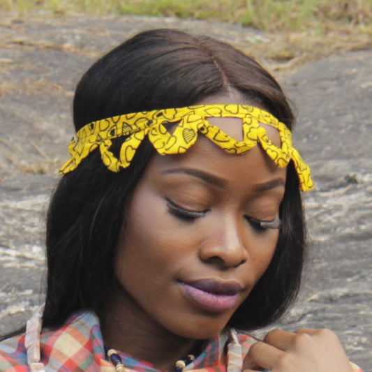 LOVE YELLOW ANKARA HEADPIECE image 0