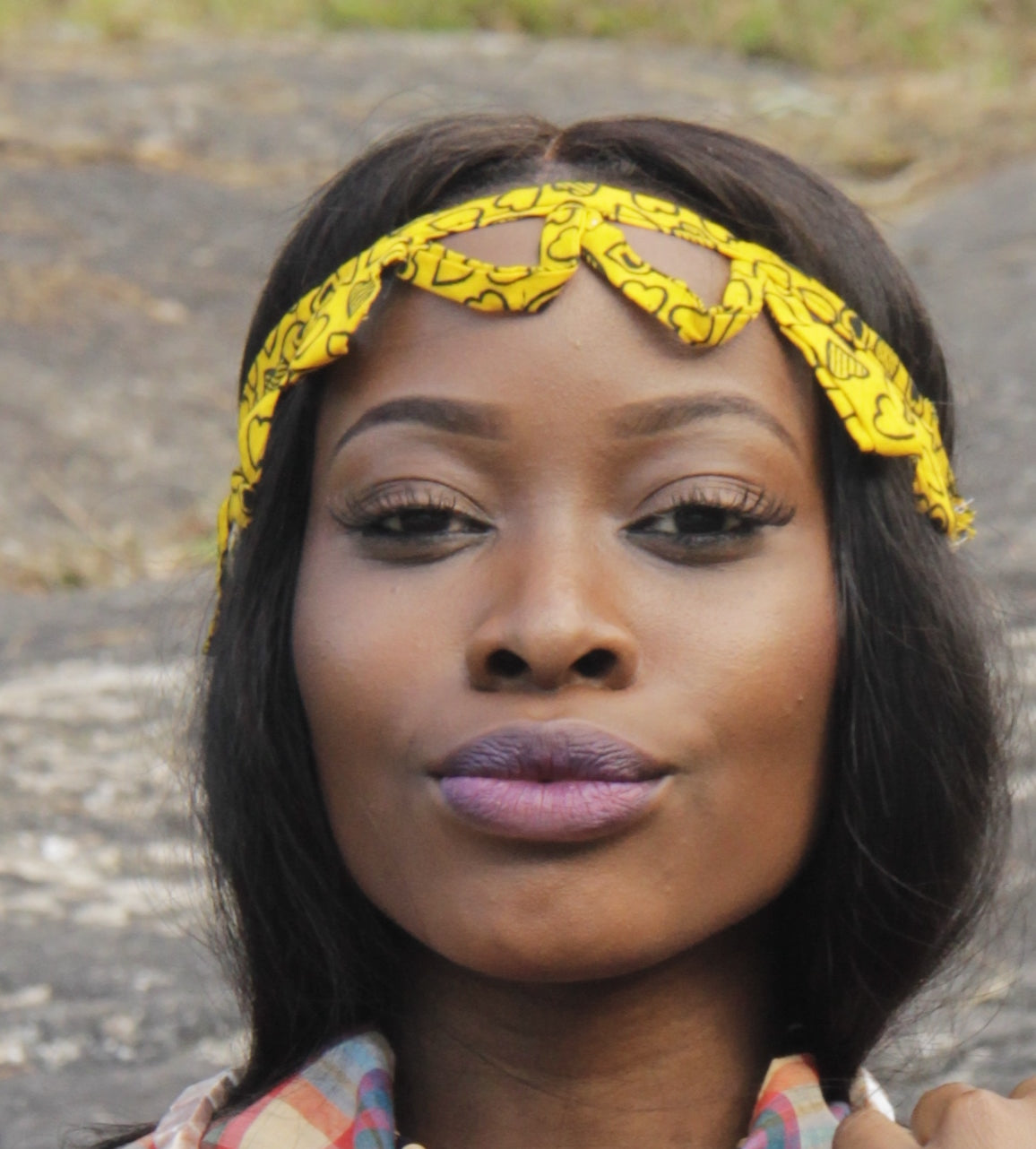 LOVE YELLOW ANKARA HEADPIECE image 2