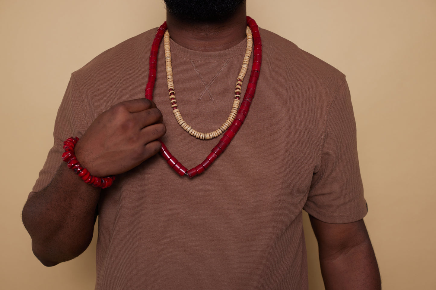 Kola Red Beaded Necklace image 4