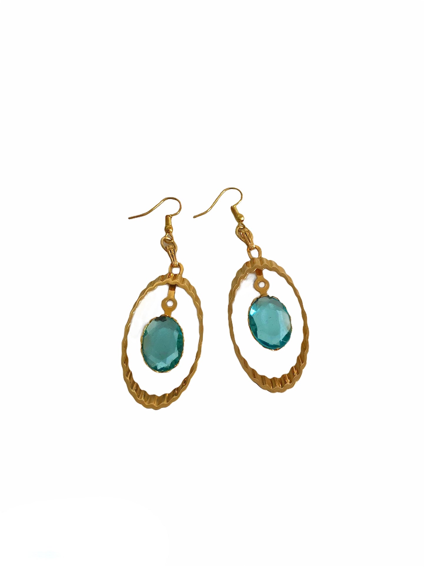 Orb Dangle Earrings - Aqua image 0