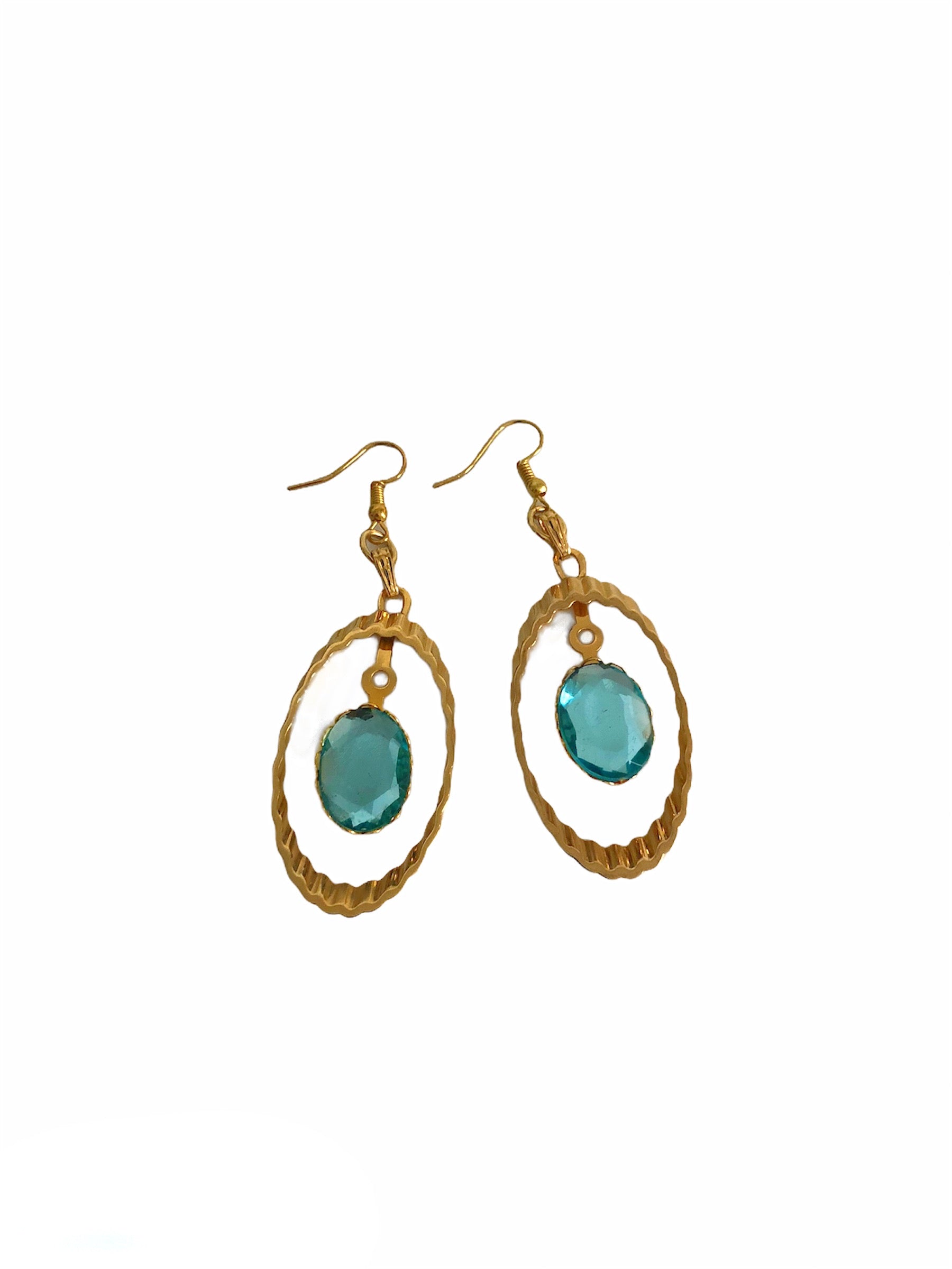 Orb Dangle Earrings - Aqua image 0